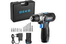 Аккумуляторная дрель-шуруповерт Deko GCD12DU3 SET3 в кейсе + оснастка 13 шт, 12В, 2х1.5Ач, з/у 063-4097
