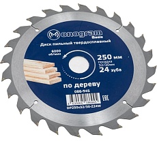 Диск пильный твердосплавный Basis (250х32/30 мм; 24 зуба) MONOGRAM 086-945