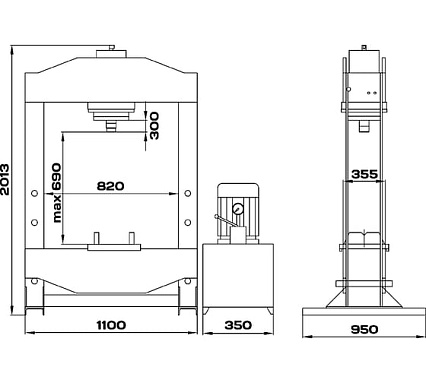 Пресс c электроприводом Kraftwell 100 т KRWPR100E