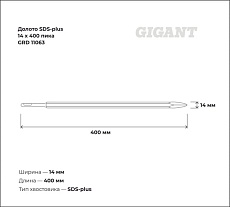Долото пика (14х400 мм; SDS-plus) Gigant GRD 11063