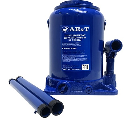 Бутылочный двухштоковый домкрат 32т AE&T T02032