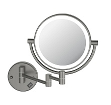 Зеркало косметическое Aquatek AQ4912BGM с подсветкой, оружейная сталь