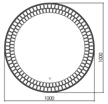 Зеркало Art&Max Acerra 100x100 с подсветкой, AM-Ace-1000-DS-F