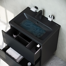 Мебель для ванной Am.Pm Gem 60 см подвесная 2 ящика черный матовый
