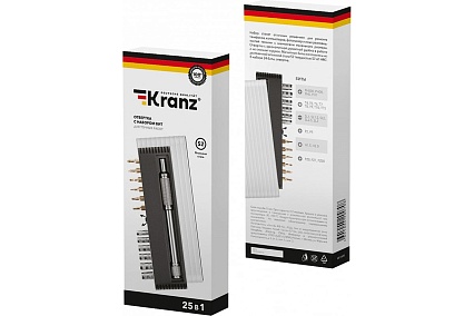 Набор отверток для точных работ Kranz RA-01 25 предметов в кейсе, сталь S2 KR-12-4751