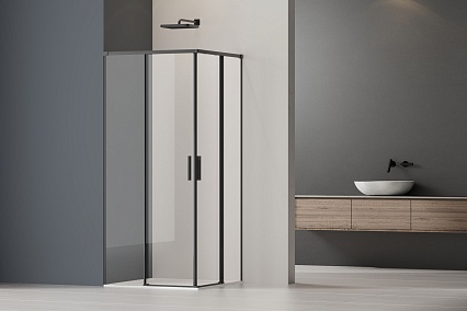 Душевой уголок Vincea Soft 2 VSS-3SO2800CLB 80x80 черный, прозрачное