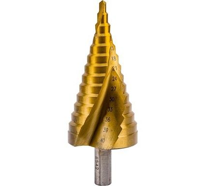 Сверло ступенчатое по металлу SPIRAL HSS-TiN 4-40х3/103 мм D.BOR SDSP-TIN-04-40-10