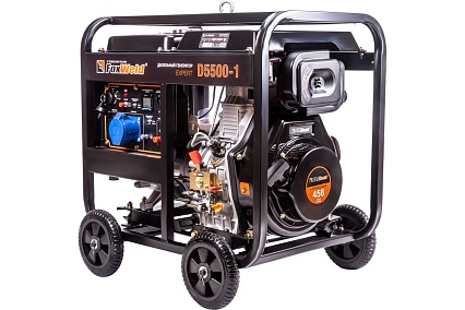 Дизельный генератор Foxweld expert d5500-1, 5.0-5.5 квт, 1ф, розетки 1x16a + 1x32a, ппп, мфд 3в1 8895