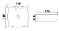 Раковина Azario AZ-4263 43.5 см