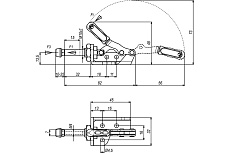 Механический плунжерный зажим KUKAMET с кронштейном усилие 71 кг 511-0