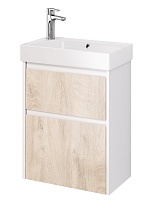 Мебель для ванной Dreja Slim 55 см белый глянец/дуб кантри