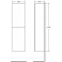 Шкаф пенал BelBagno Luce 40x135 см Stucco Cemento