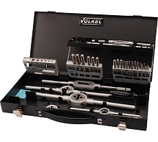 Набор метчиков и плашек VOLKEL M3-M12 HSS-G 37 предметов V49107