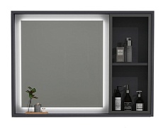 Зеркальный шкаф Black&White Universe U910.MC1000 95 см с подсветкой, серый матовый