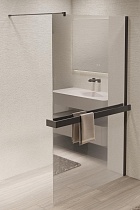 Душевая перегородка Vincea Walk-In VSW-1HR100MRGM 100x200 вороненая сталь, зеркальное