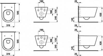 Подвесной унитаз Laufen Kartell Rimless 8.2033.7.000.000.1 безободковый