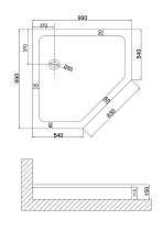 Поддон для душа Niagara Nova NG-100-100D RUS 100x100 для 6634, 6834