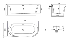 Акриловая ванна Vincea VBT-301 170x78, L