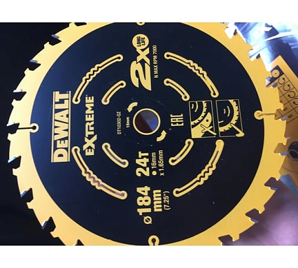 Диск пильный по дереву (184х16 мм) DeWalt DT 10302