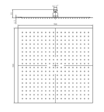 Верхний душ RGW Shower Panels SP-82 50x50 хром