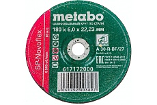 Круг обдирочный по стали 180x6.0x22,23 мм Metabo SP-Novoflex RU 617172000