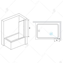 Шторка для ванны RGW Screens SC-056-8B 30x150 прозрачное, черный