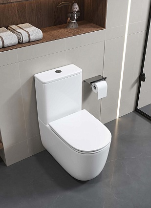 Унитаз-компакт Aquatek Optima Plus AQ4452-00 безободковый, смыв торнадо, с микролифтом