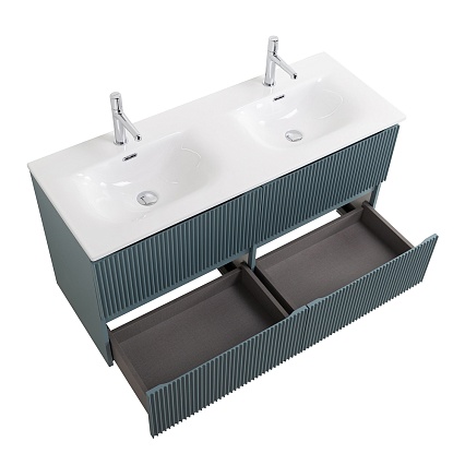 Тумба с раковиной BelBagno Uno 120 см, 4 ящика, Голубой матовый
