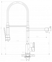 Смеситель для кухни BelBagno BB-LAM50-IN, нержавеющая сталь