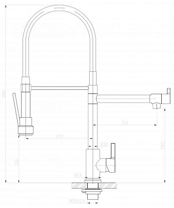 Смеситель для кухни BelBagno BB-LAM50-IN, нержавеющая сталь