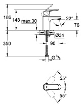 Смеситель для раковины Grohe Eurosmart Cosmopolitan 32824000