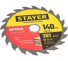 Диск пильный по дереву Оптимальный рез (140x20/16 мм; 20T) Stayer 3681-140-20-20_z01