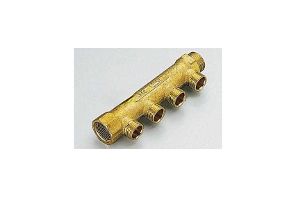 Коллектор Tiemme 4 отвода, 3/4"х1/2(15) (латунь) 1160001 / 1130G150404CZ
