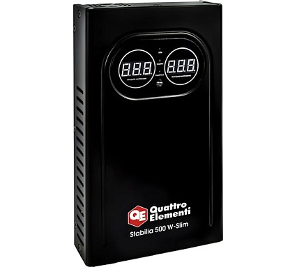 Стабилизатор напряжения настенный Quattro Elementi Stabilia 500 W-Slim (500 ВА, 140-270 В) 917-766