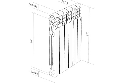 Радиатор Royal Thermo Revolution 500 2.0 - 10 секций НС-1340186