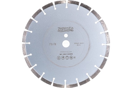 Диск алмазный сегментный FB/M по железобетону 300D-3.2T-12W-20S-25.4 Messer 01-15-300