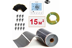 Плёночный электрический тёплый пол ТеплоСофт 15м.кв. с wi-fi терморегулятором плёнка 15м.кв./wi-fi