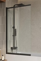 Шторка для ванны BelBagno LUCE-VF-11-80/145-C-NERO 80x145 прозрачная, черный матовый