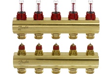 Коллекторы Danfoss FHF-5F с расходомерами для 5 контуров 088U0525