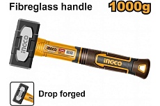 Тяжелая кувалда Ingco 1кг, ручка фибергласс, нескользящая HSTH81000