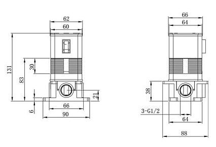 Смеситель для душа Caprigo Adria-Uno 02-550-CRM встраиваемый, хром