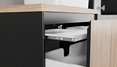 Мебель для ванной Velvex Klaufs 90 см напольная, 2 ящика черный матовый/дерево шатанэ