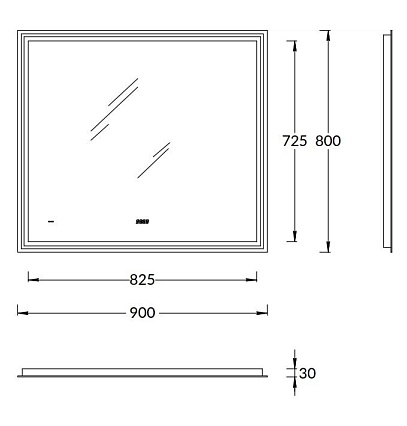 Зеркало Kerama Marazzi Tecno 90x80 TE.mi.90 с подсветкой, антипар