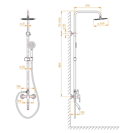 Душевая стойка RGW Shower Panels SP-24