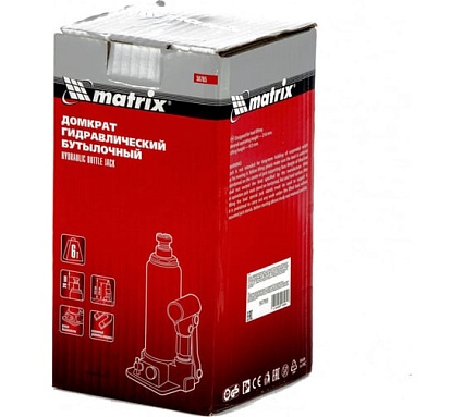 Гидравлический бутылочный домкрат Matrix 6 т, h подъема 216–413 мм 50765