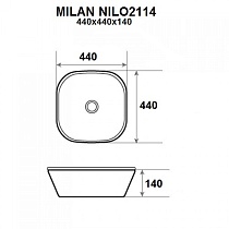 Раковина Nilo Milan 2114 44 см