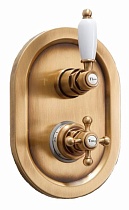 Смеситель для душа Cezares ELITE-VDIM2-T-02-Bi термостат, бронза, белый