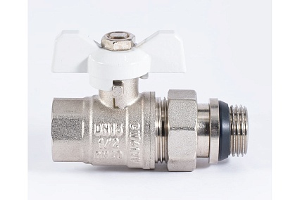 Шаровой кран PROFACTOR PF STANDARD с полусгоном, с уплотнением, в/н, ручка бабочка 1/2 дюйма PF UBV 324 UR