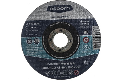 Диск отрезной по металлу Evolution AS60V (125x1x22.23 мм) DRONCO 1121246100