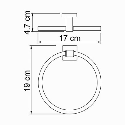 Вешалка для полотенец WasserKRAFT Lippe K-6560, кольцо
